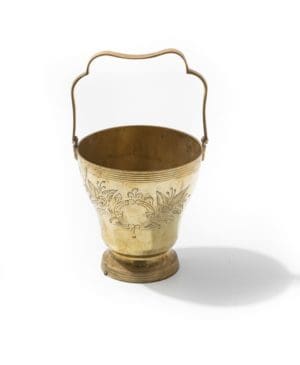 Ornate brass bucket