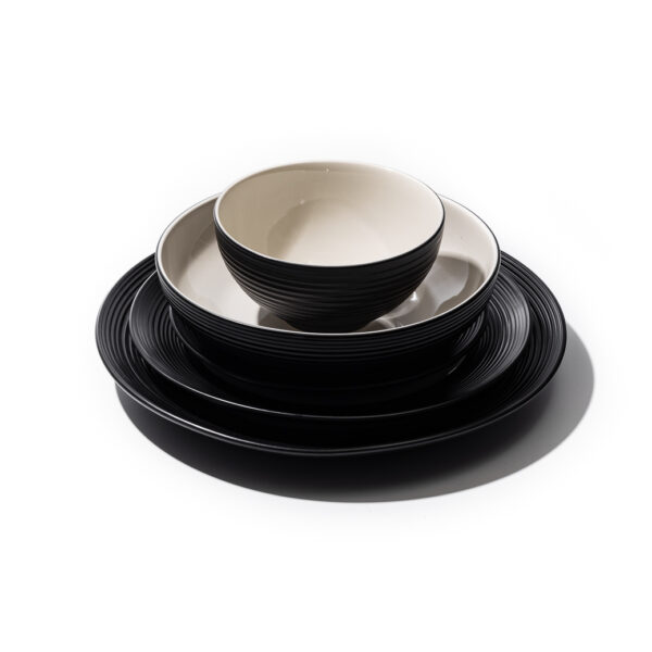 JAN BlancNoir Stoneware Cereal Bowl (Set of 4) - Image 3