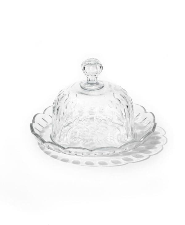 Crystal Cheese Dish and Lid
