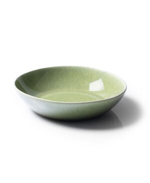 Olive Stoneware Pasta Bowl with Melting Speckle Glaze (Set of 4)
