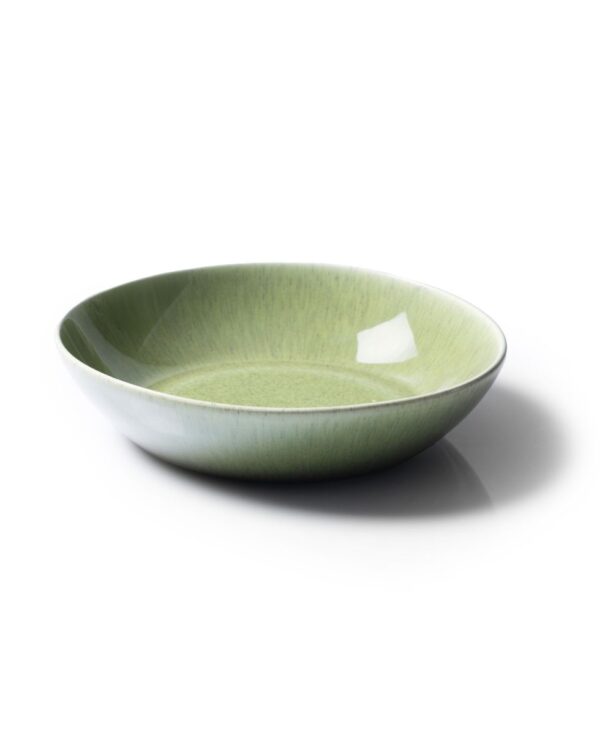 Olive Stoneware Pasta Bowl with Melting Speckle Glaze (Set of 4)