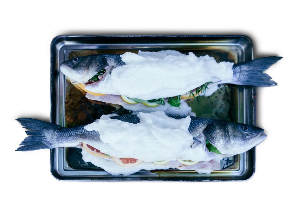 Salt baked fish