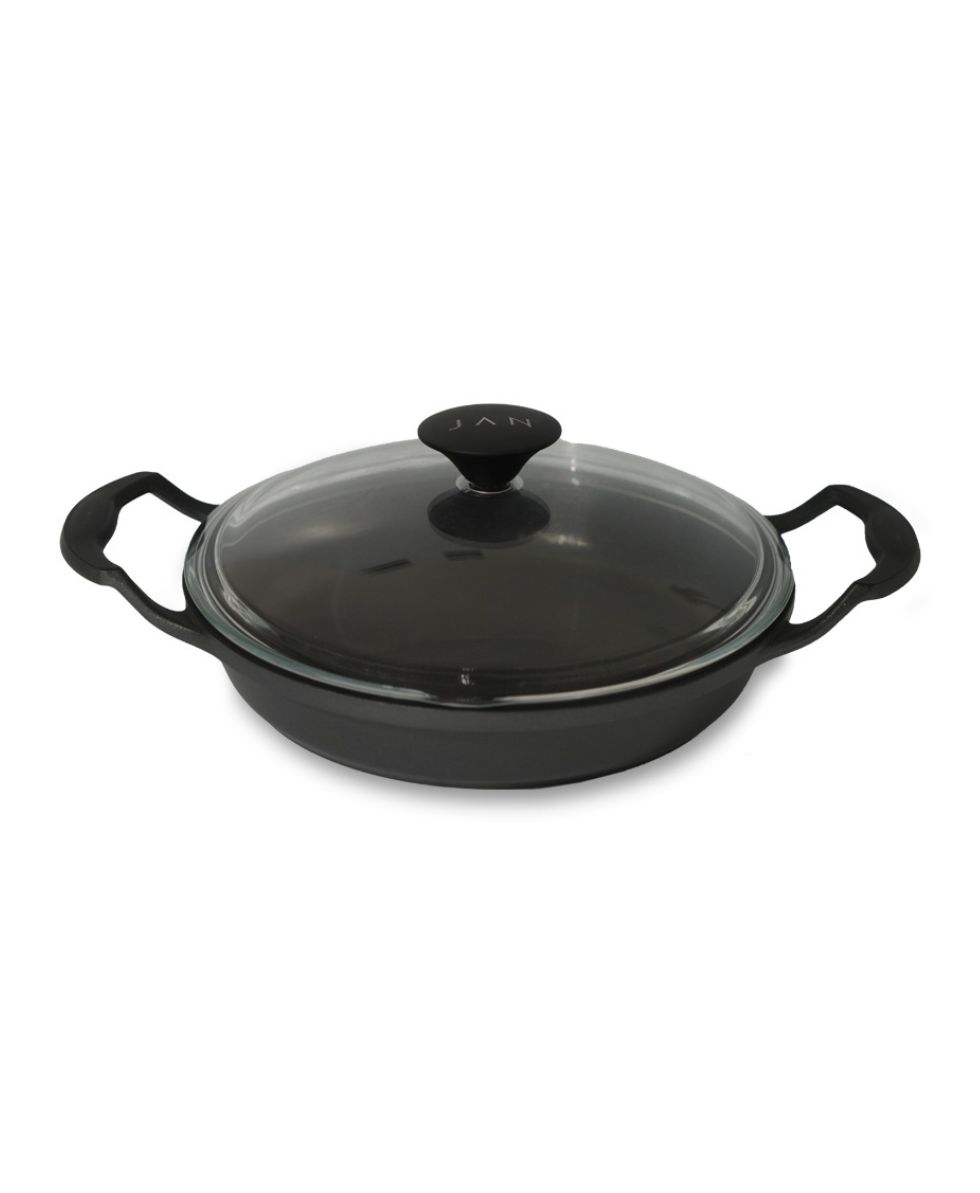 JAN Premium Cast Aluminium Egg Pan with Glass Lid (Available in three sizes)